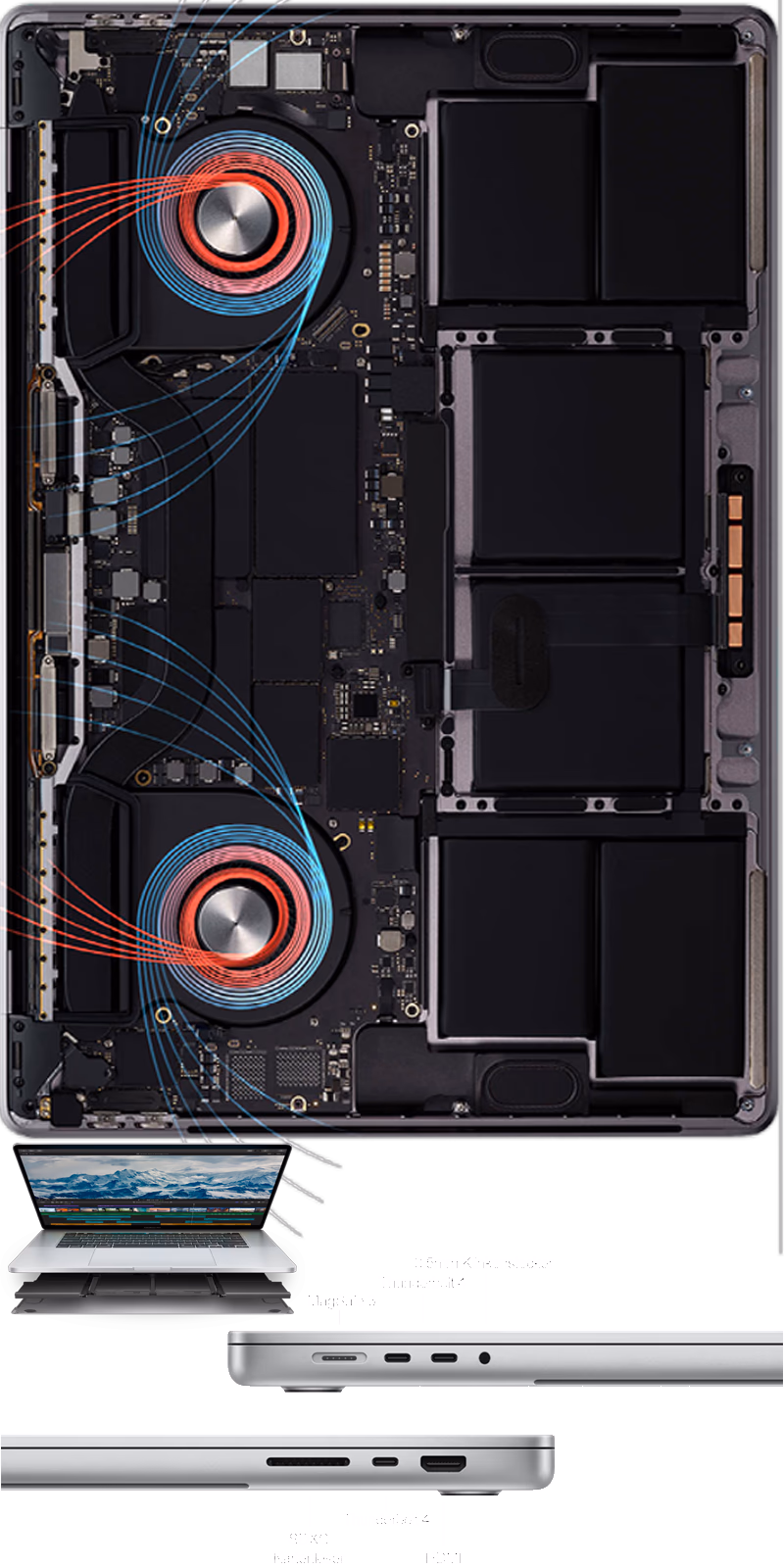 Close-up of MacBook internals during a repair, highlighting the detailed components and professional service provided for MacBook repairs in Dubai.