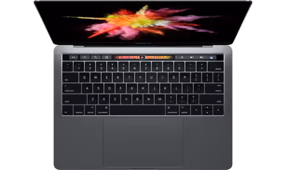 MacBook Pro 13-inch with its internal parts exposed during a repair, illustrating detailed servicing for high-performance models.